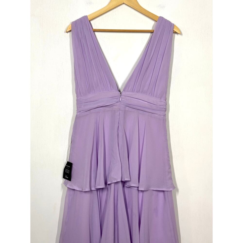 Lulus Amazing Evening Maxi Dress Women's Medium Lavender Tiered Chiffon NWT - Picture 8 of 12